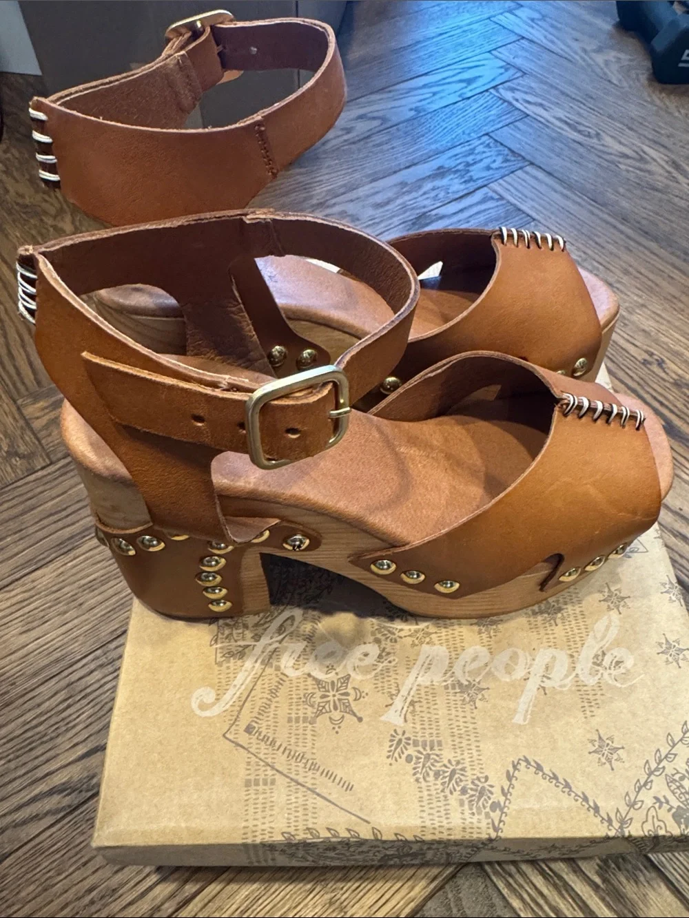 Free People Cecily Clog Tan/Luggage 7.5 NWT